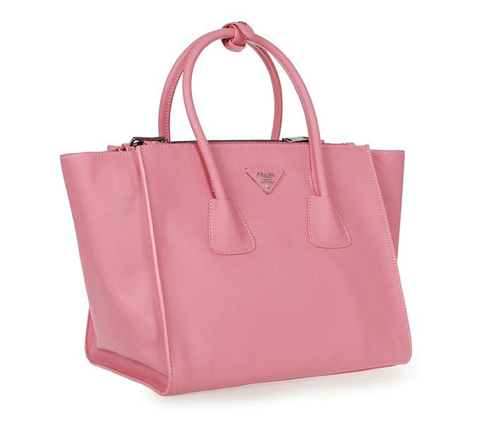 2014 Prada Glace Calf Leather Tote Bag BN2619 pink